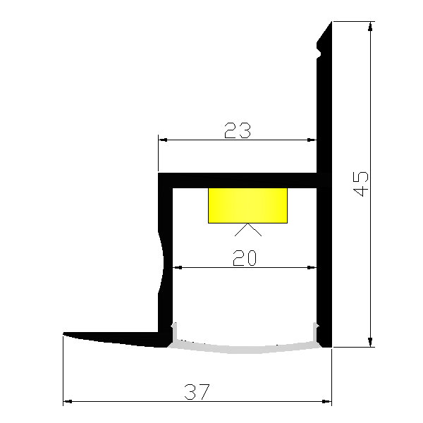 Led recessed profile aluminum led strip light housing