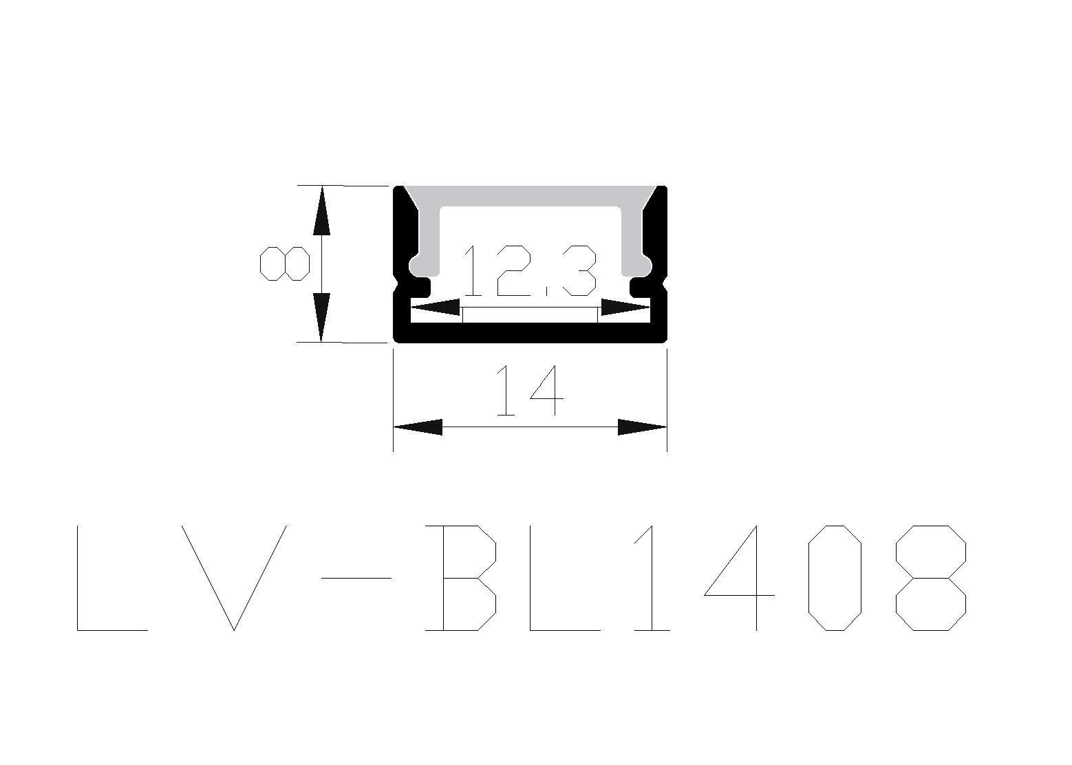 Led Surface extrusion aluminum profile  