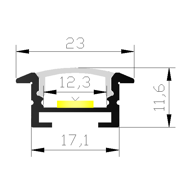 Aluminum led recessed profile