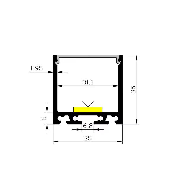 led strip aluminum housing for led linear pendant light