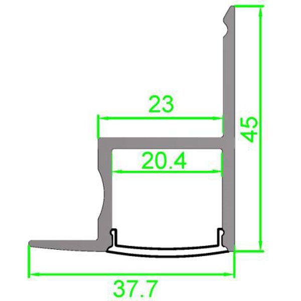Led recessed profile aluminum led strip light housing
