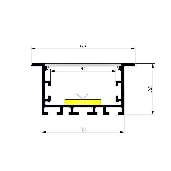 Led recessed extrusion aluminum profile